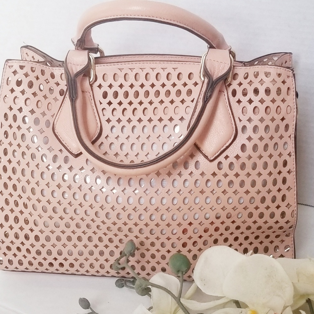 Pale Pink Peek-A-Boo. Satchel Handbag